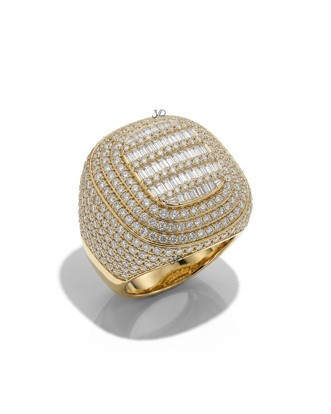 Luxury Iced Out Diamond Ring in Gold | Hip Hop Statement Ring for Men