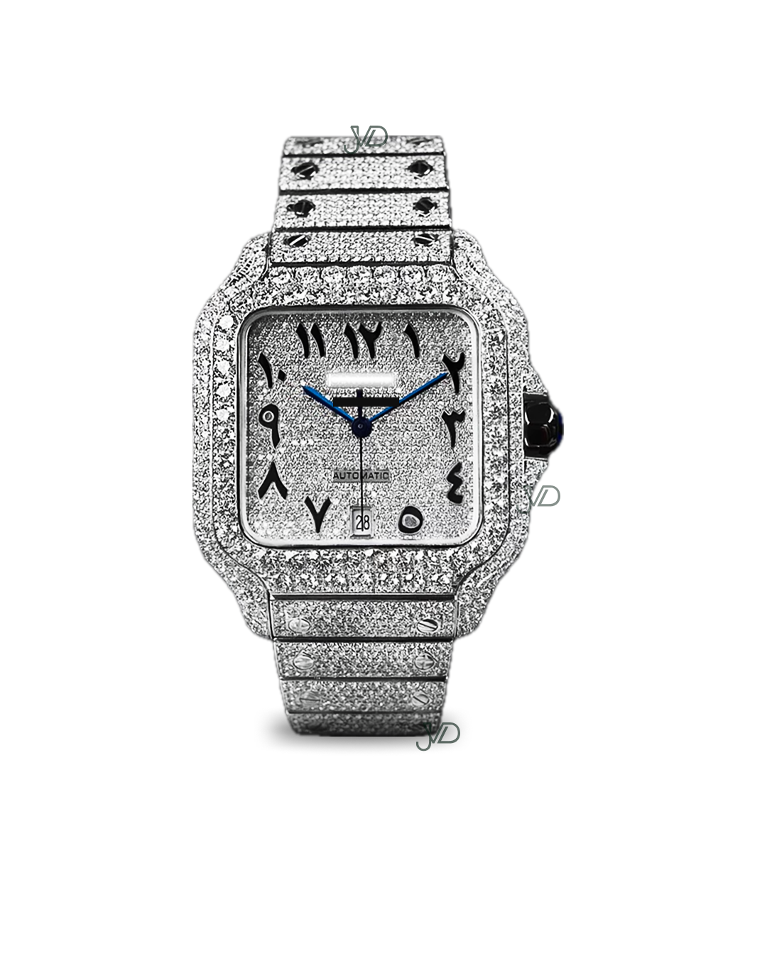 Cartier Santos Large - Fully Custom Diamond-Set with Arabic Dial