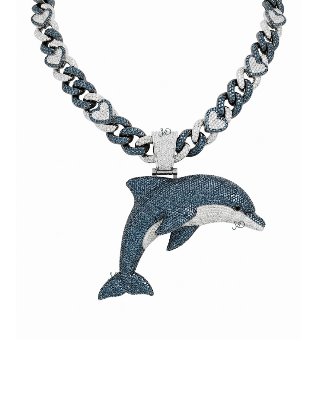 Custom Blue Diamond Dolphin Custom Pendant