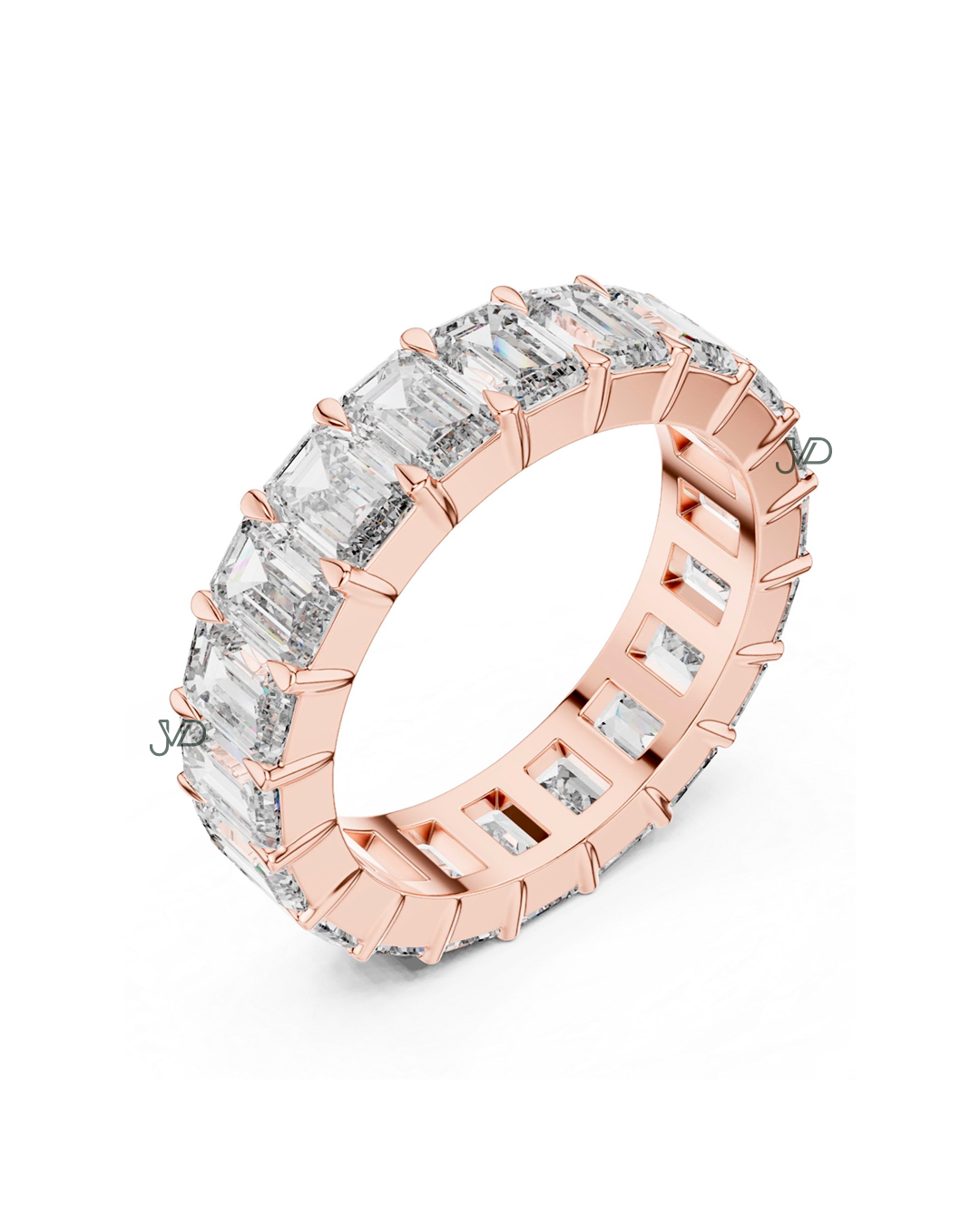 Luxury Emerald Cut Diamond Eternity Ring | Lab-Grown Diamond Full Band Ring | JVDSON