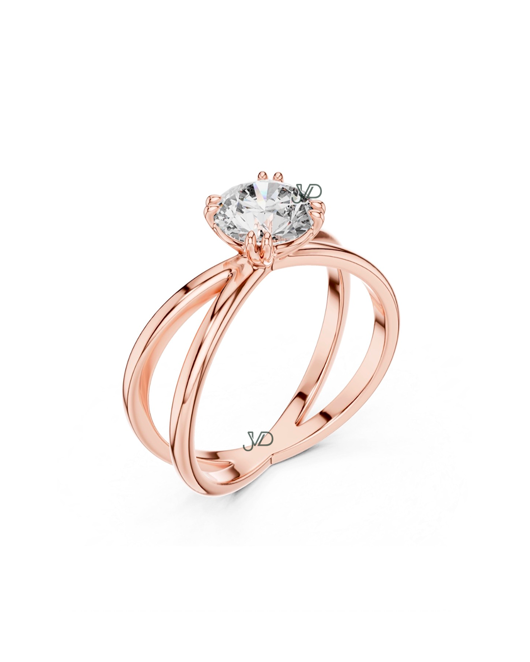 Lab Grown Diamond Engagement Ring | Round Cut Rose Gold Solitaire Ring | JVDSON