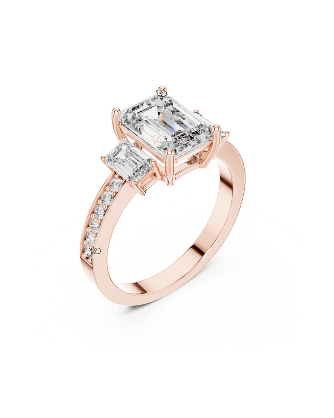 Luxury Emerald Cut Diamond Engagement Ring | Elegant Bridal Ring