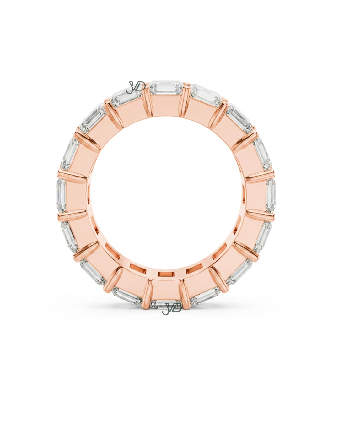 Emerald Cut Diamond Eternity Ring | Lab-Grown Diamond Full Band Ring | JVDSON thumbnail