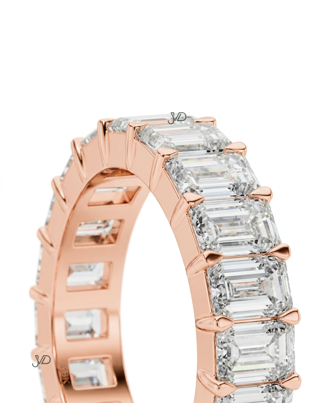 Emerald Cut Diamond Eternity Ring | Lab-Grown Diamond Full Band Ring | JVDSON thumbnail