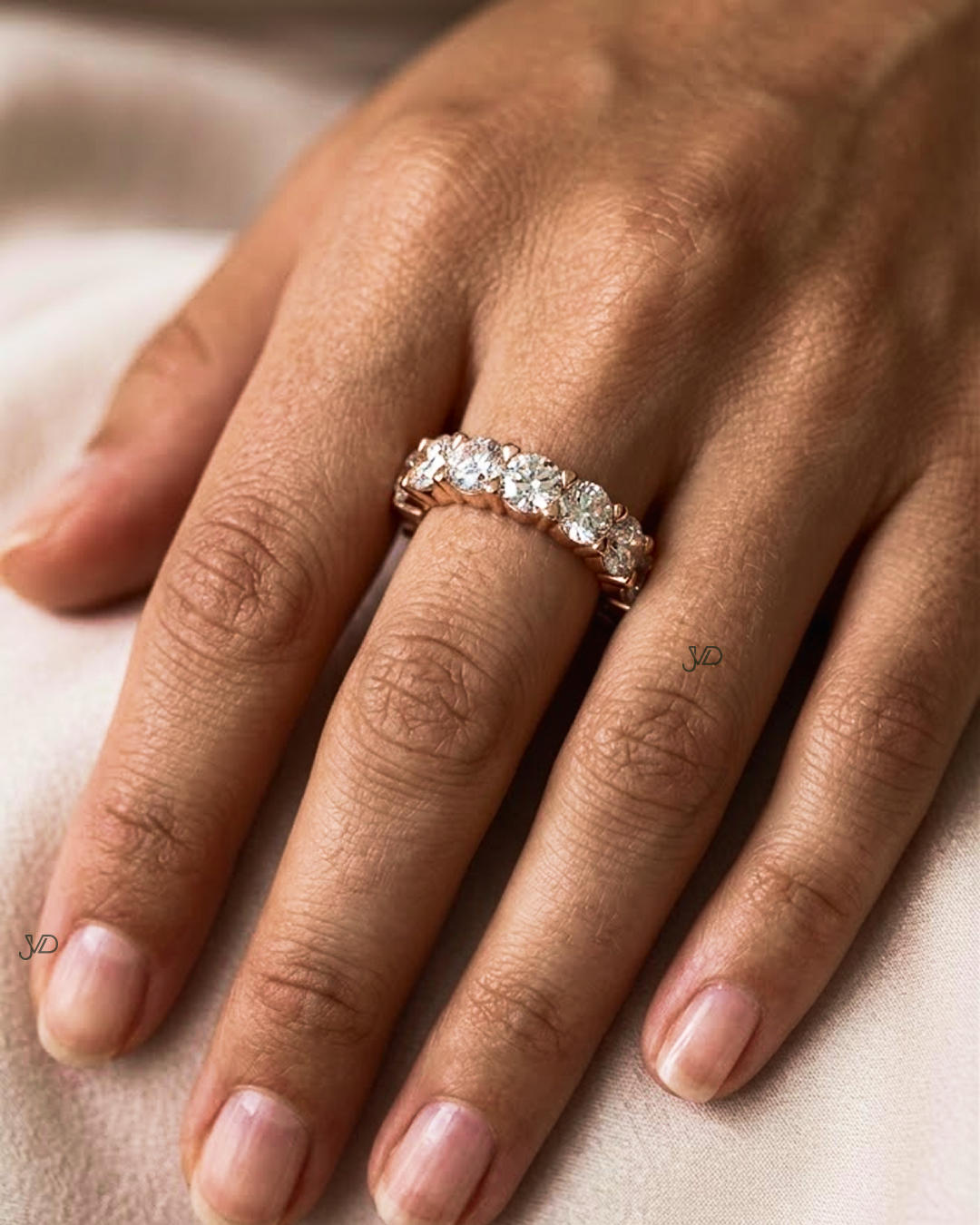 Round Cut Diamond Eternity Ring | Lab-Grown Diamond Full Band Ring | JVDSON thumbnail