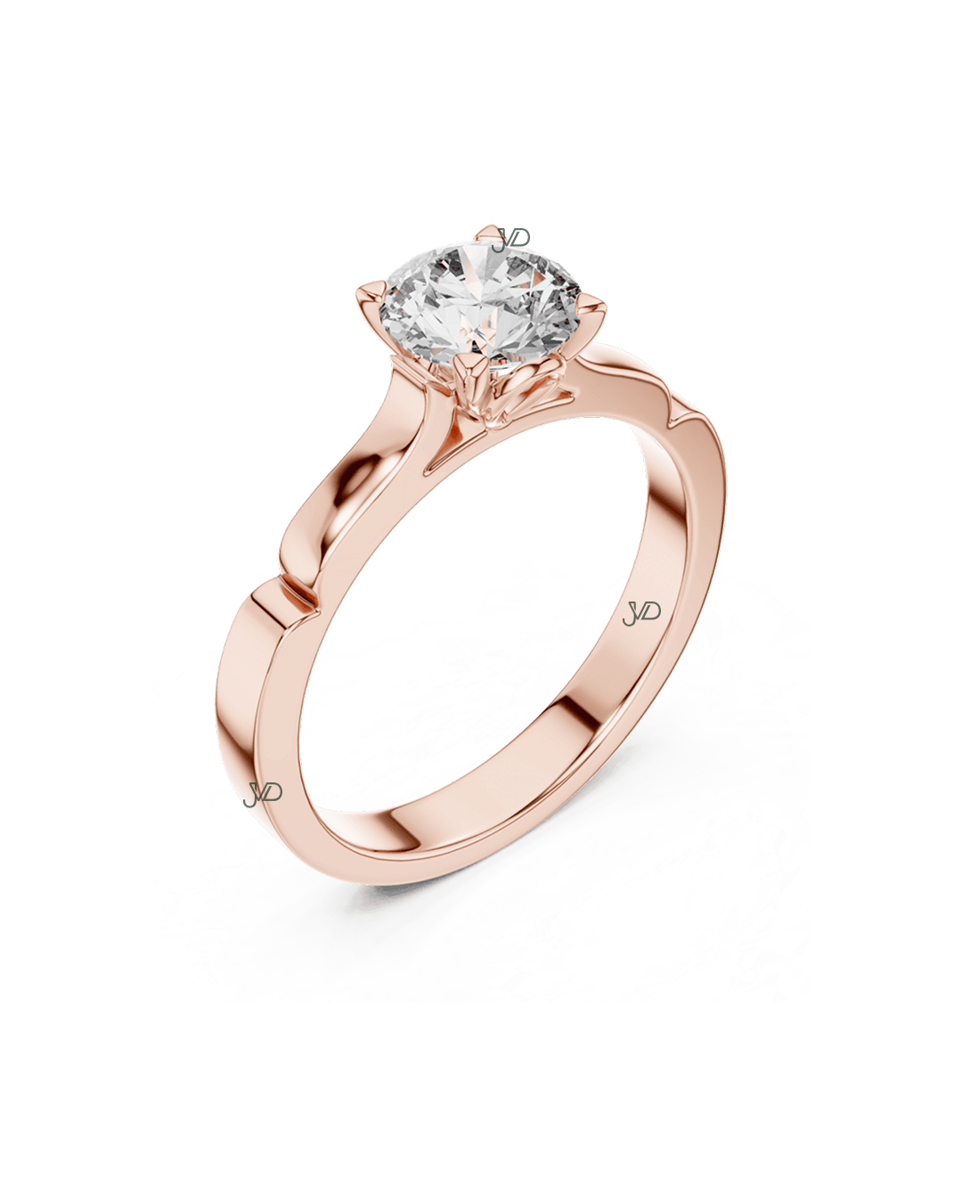 Round Brilliant Diamond Solitaire Engagement Ring in 14K Rose Gold