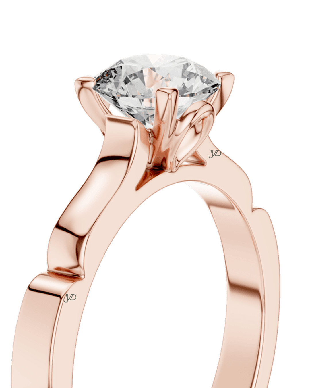 Round Brilliant Diamond Solitaire Engagement Ring in 14K Rose Gold thumbnail