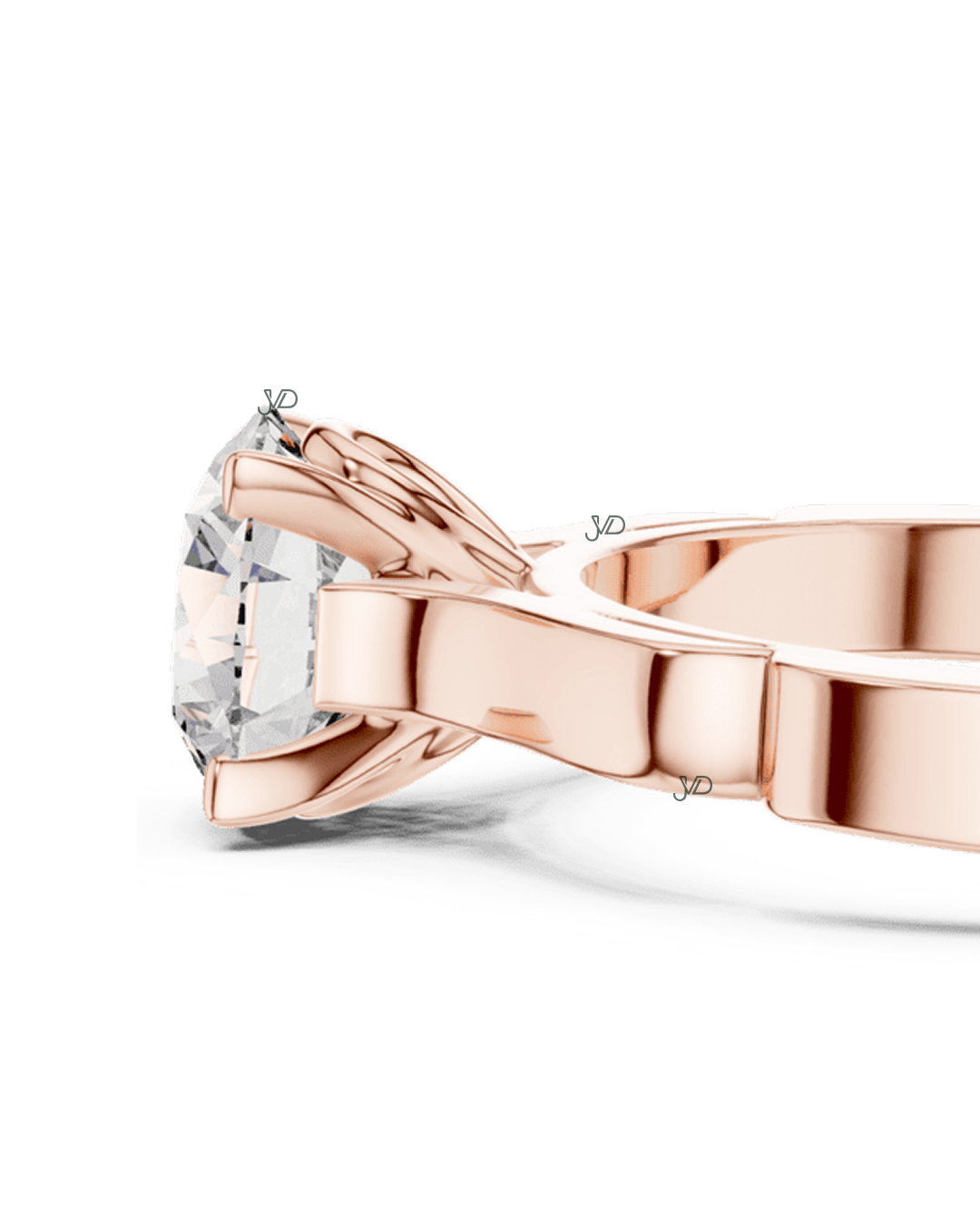 Round Brilliant Diamond Solitaire Engagement Ring in 14K Rose Gold thumbnail