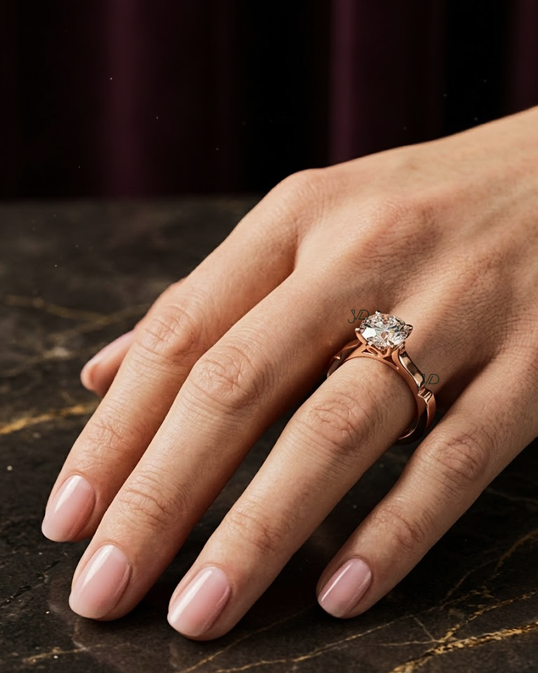 Round Brilliant Diamond Solitaire Engagement Ring in 14K Rose Gold thumbnail