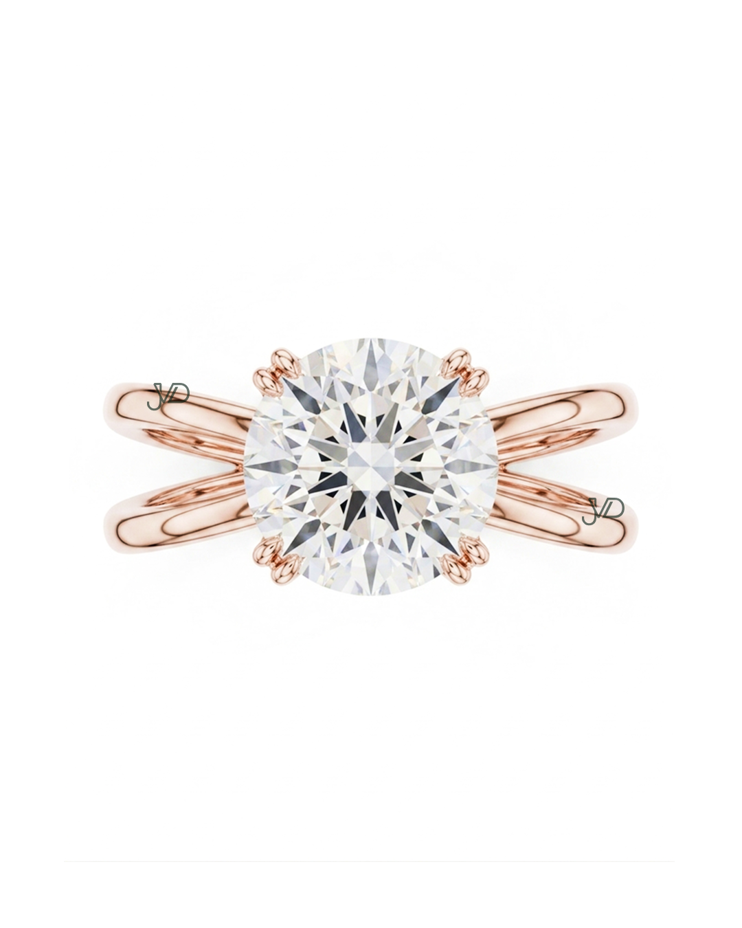 Round Brilliant Diamond Split Shank Engagement Ring | JVDSON thumbnail