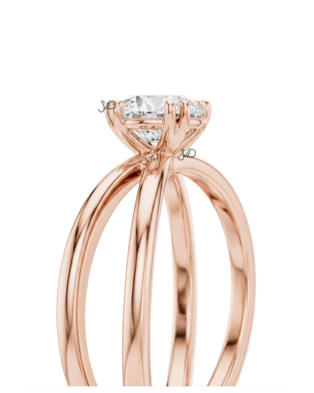 Round Brilliant Diamond Split Shank Engagement Ring | JVDSON thumbnail