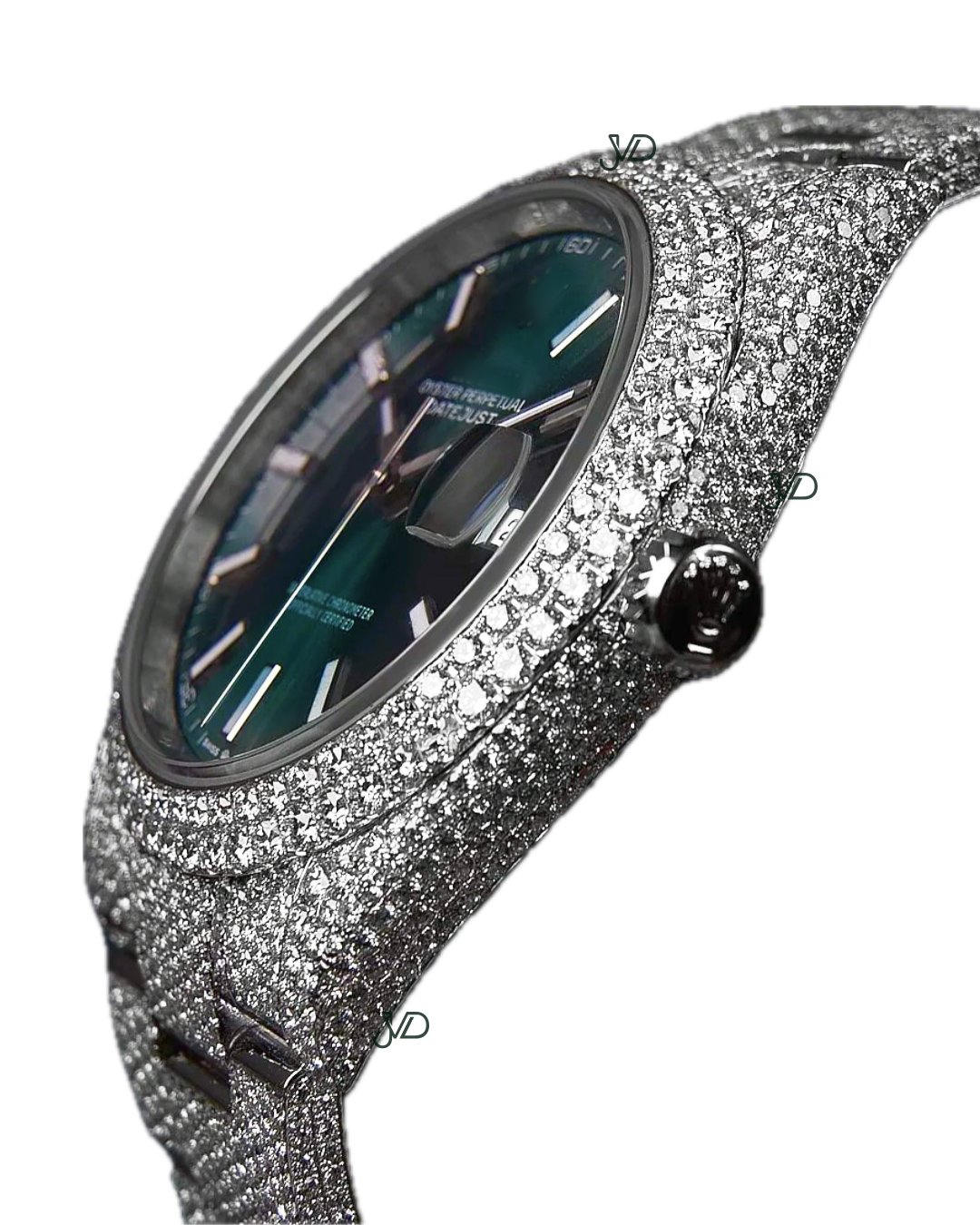 JVDSON Datejust 41 - Oystersteel - Mint Green - Custom Pavé Diamond Set - Oyster thumbnail
