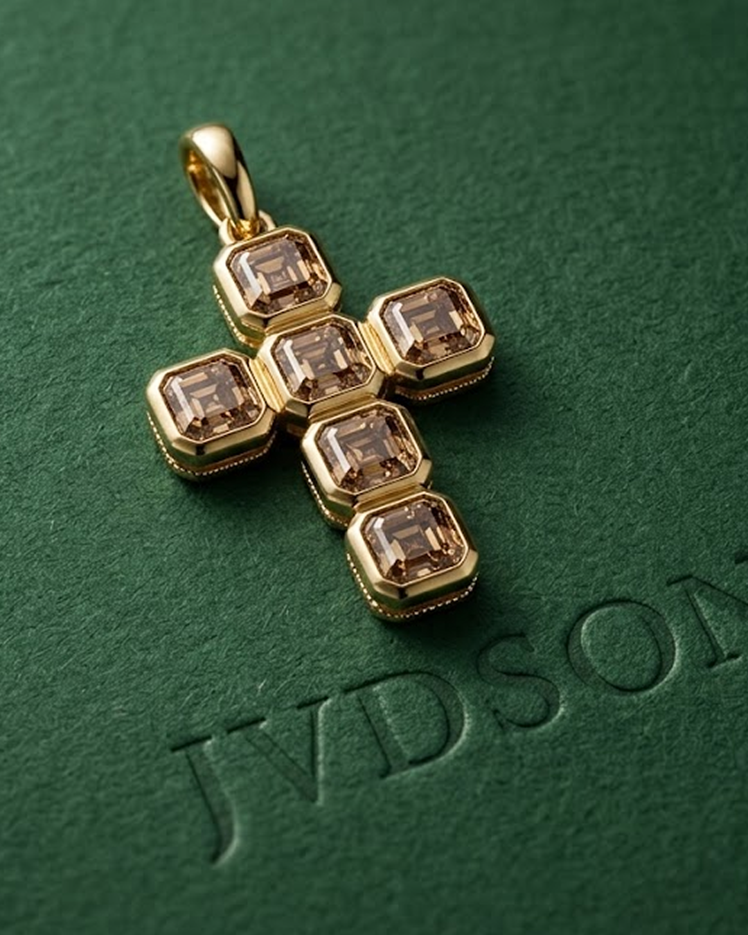 Asscher Diamond Cross Pendant | JVDSON thumbnail