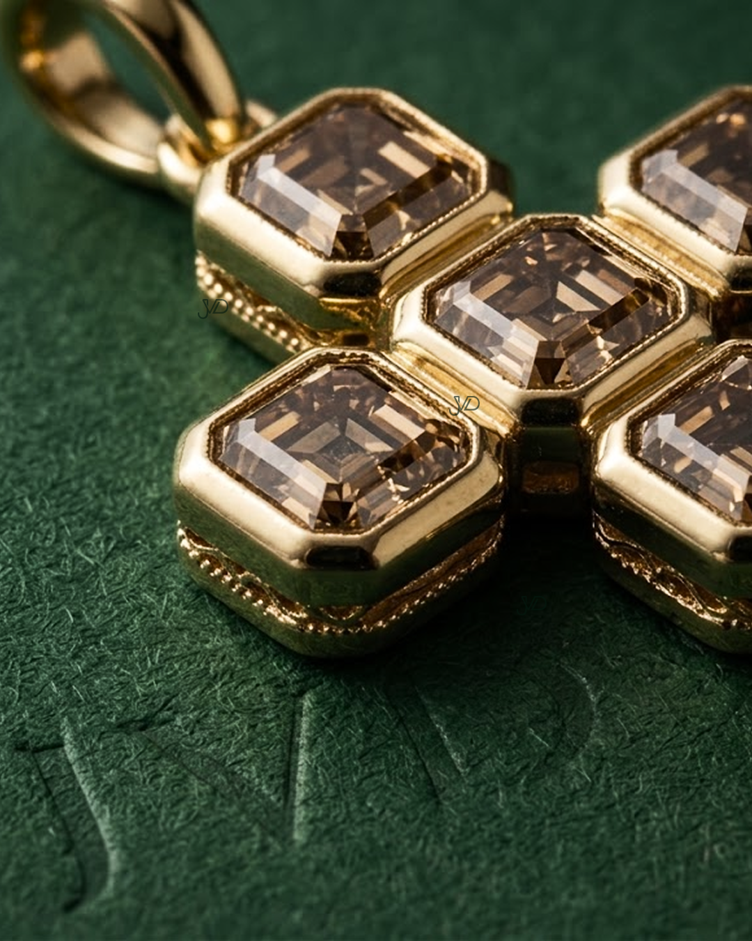 Asscher Diamond Cross Pendant | JVDSON thumbnail