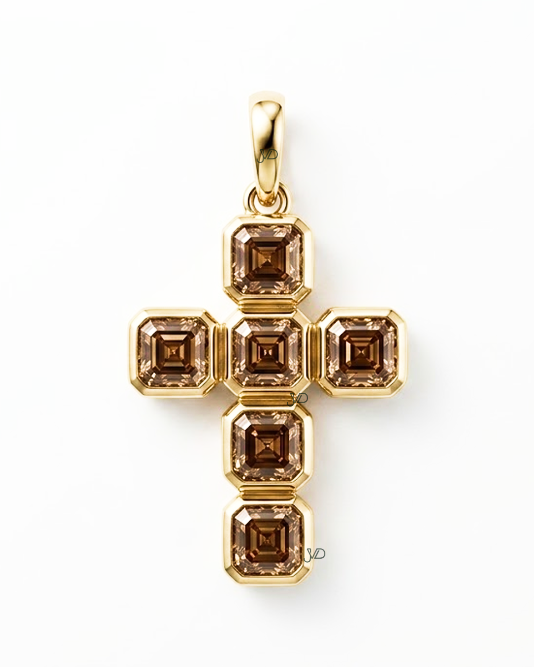 Asscher Diamond Cross Pendant | JVDSON