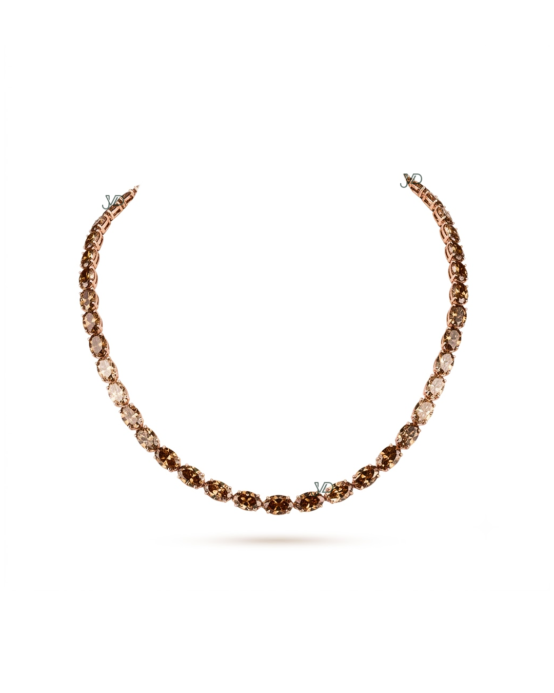 Ombre Brown Lab-Grown Diamond Rivière Necklace | JVDSON