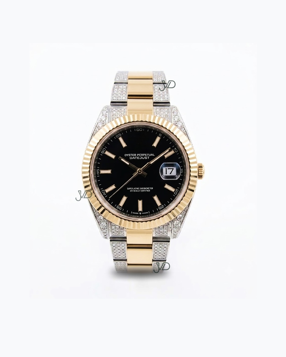 JVDSON Datejust 41 - Oystersteel & Yellow Gold - Oyster - Black Dial - Custom Diamond-Set