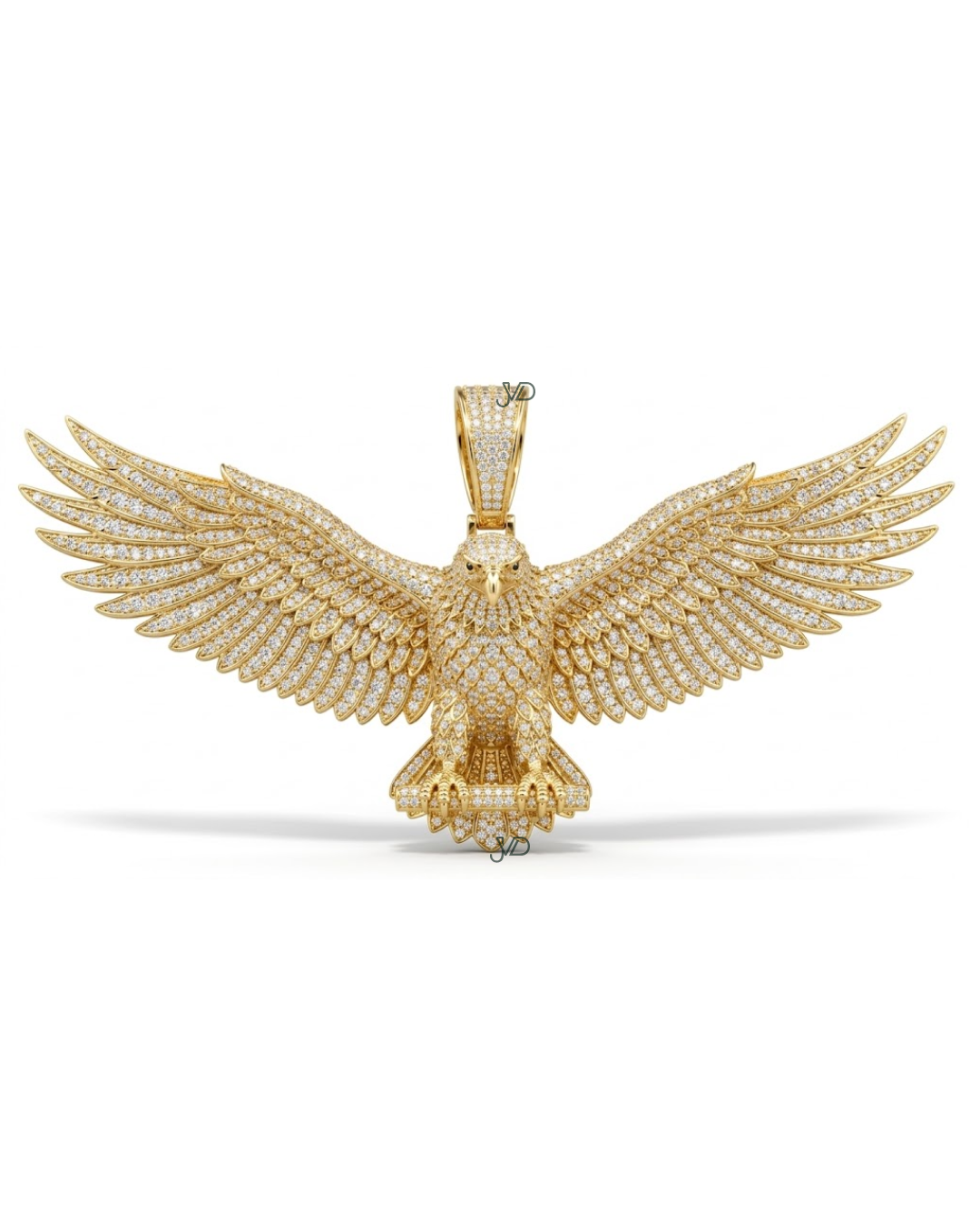 Luxury Eagle Diamond Pendant in Gold | Iced Out Hip Hop Statement Pendant